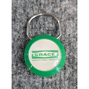 Grace Agricultural Products Advertising Key Ring Keychain Vintage Green